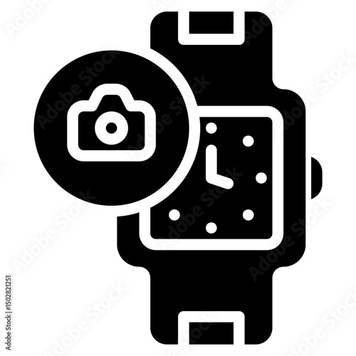 smartwatch camera solid icon	