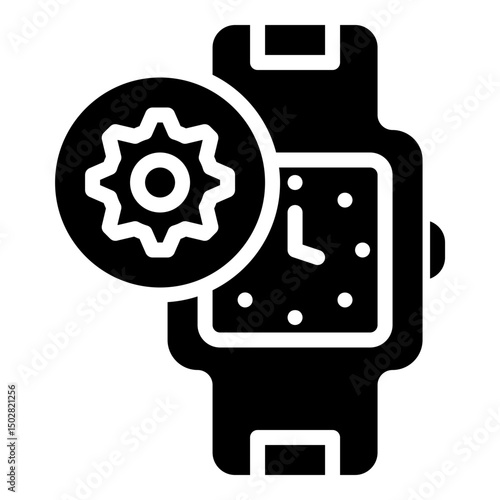 smartwatch settings solid icon	