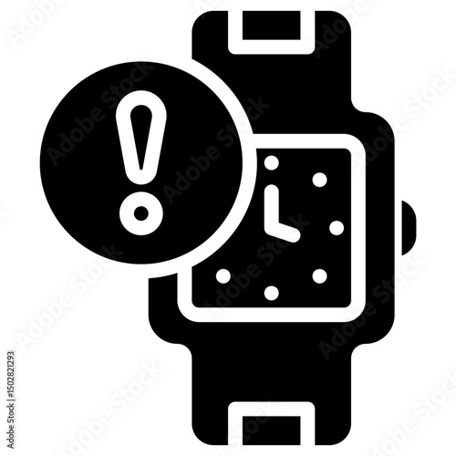 smartwatch alert solid icon	