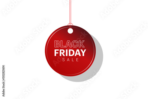 Black Friday sale tag, offer, promotion, red, white tag in eps 10.