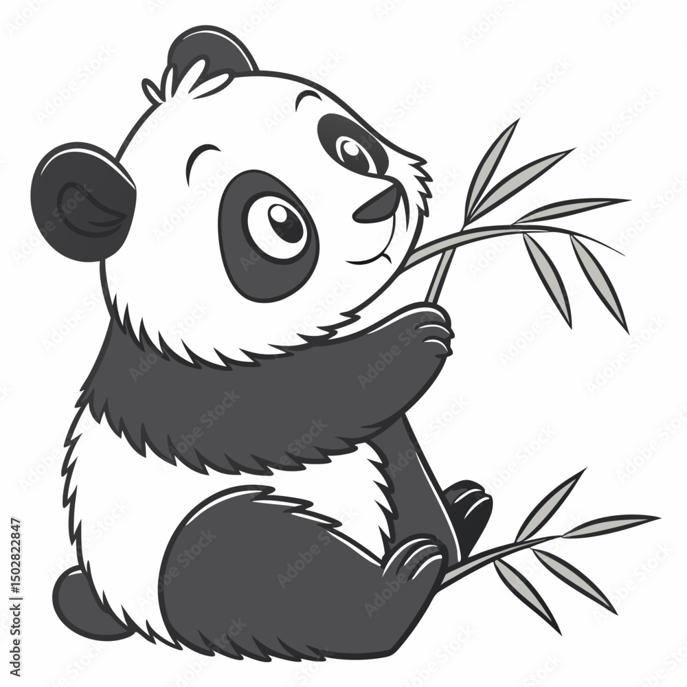 Fototapeta premium a cute panda full view icon