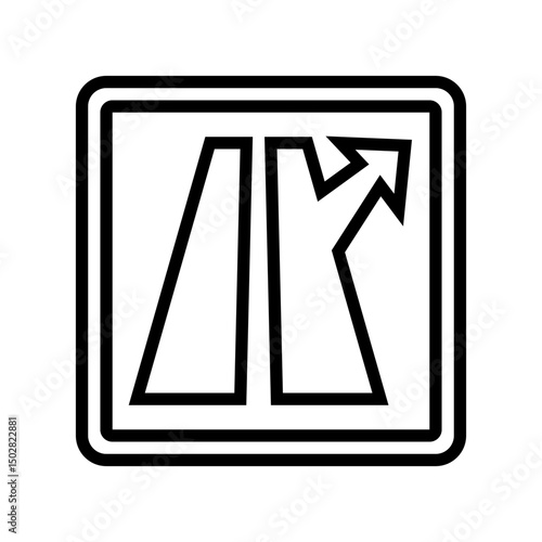 exit ramp highway road line icon vector illustration