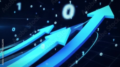 Upward Trending Arrows Digital Growth Data Technology