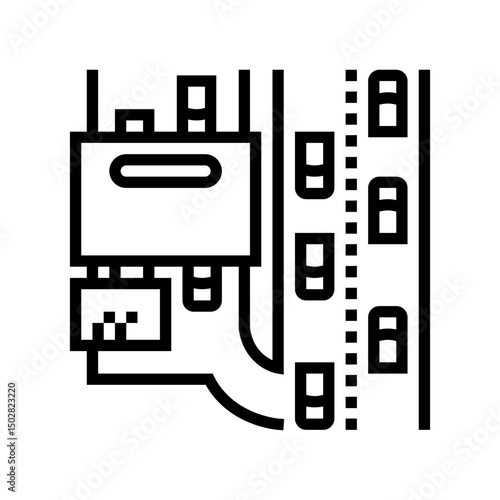 gas station highway highway road line icon vector illustration