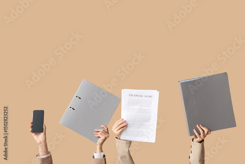 Female hands with mobile ph...