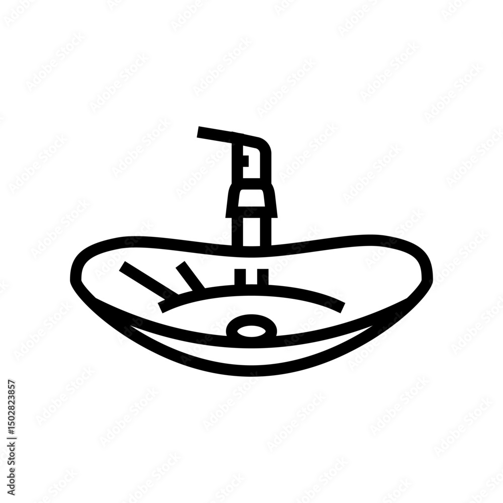glass bowl sink line icon vector illustration glass bowl sink line icon vector illustration