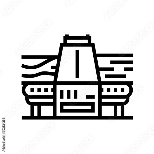 timber sawmill process line icon vector illustration