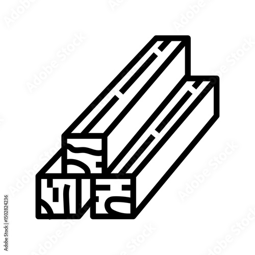 beam manufacturing wood frame house line icon vector illustration