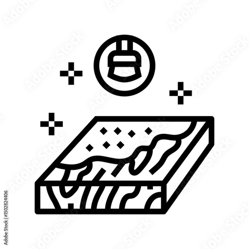 wood treatment frame houses line icon vector illustration