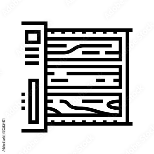 precision wood cutting framing line icon vector illustration