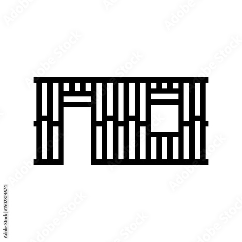 building frame walls wood frame house line icon vector illustration