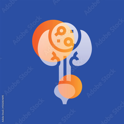urinary infection glassmorphism illustration.