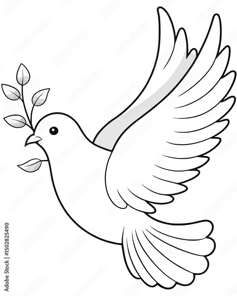 Fototapeta premium Dove coloring pages for kids