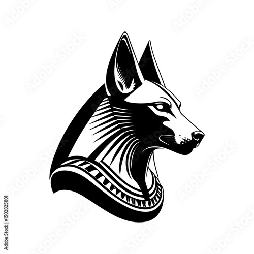 Anubis Egyptian God Profile Silhouette 