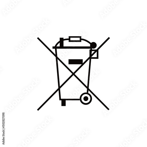 CROSS RECYCLE WEEE Certified Black Icon Vector
