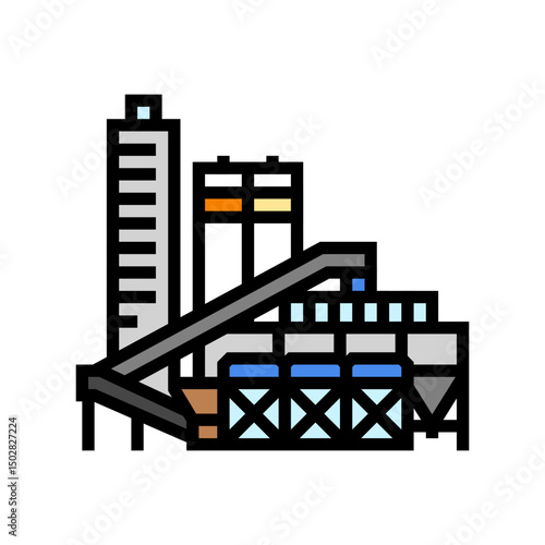factory cement production color icon vector illustration