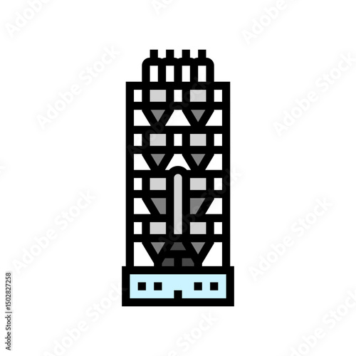 preheater tower cement production color icon vector illustration