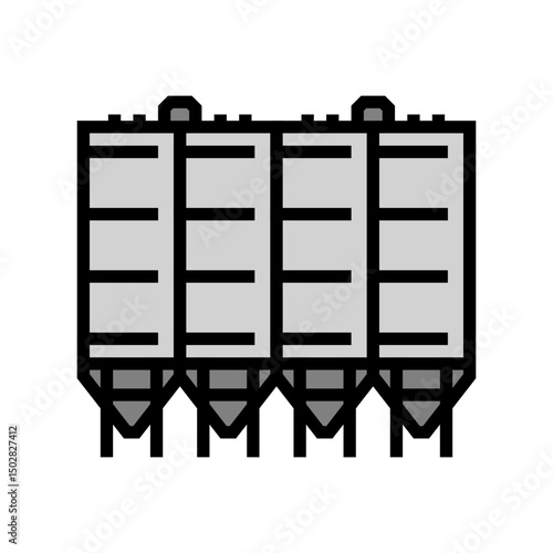 bulk storage cement production color icon vector illustration