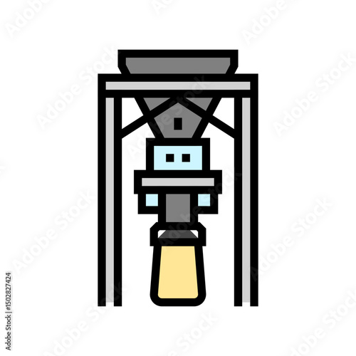 bagging machine cement production color icon vector illustration