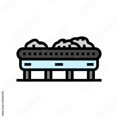 conveyor belt cement production color icon vector illustration