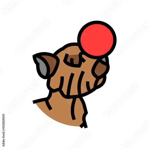 performing tricks dog competition show color icon vector illustration
