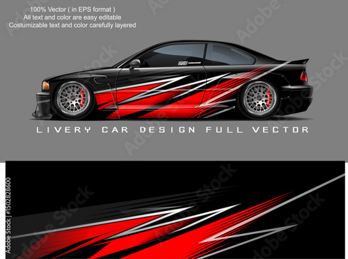 car livery graphic vector. abstract grunge background design for vehicle vinyl wrap and car branding