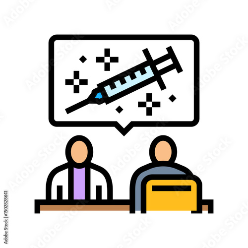 flu shots employee health color icon vector illustration