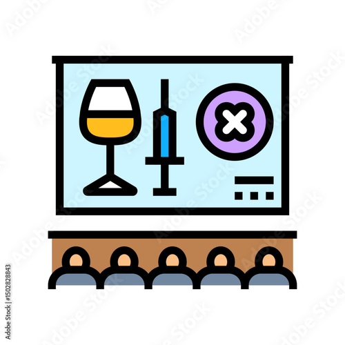 alcohol and drug awareness employee health color icon vector illustration