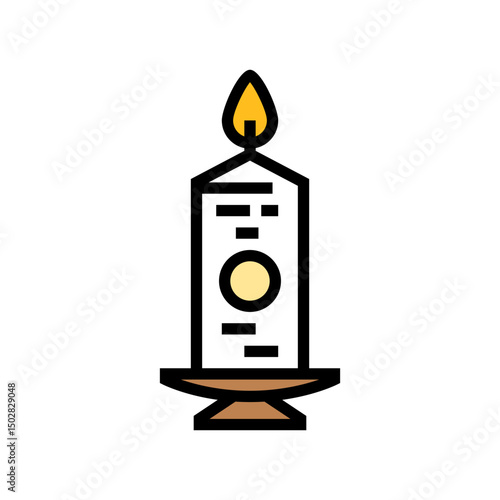 candle remembrance mortality color icon vector illustration