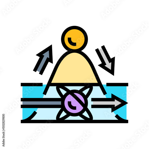 tunneling quantum computer color icon vector illustration