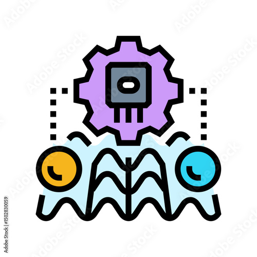 simulator quantum computer color icon vector illustration