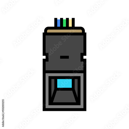 fingerprint sensor module color icon vector illustration