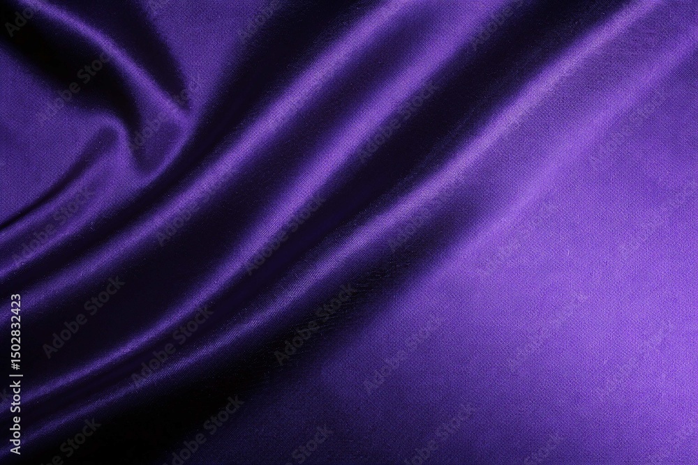 Fototapeta premium Elegant violet silk drapes softly, catching light and shadow across its luxurious folds