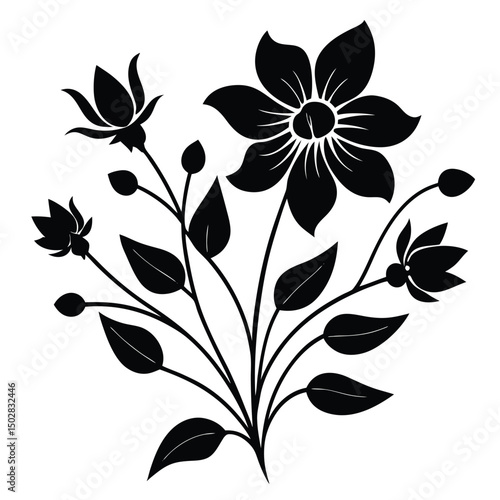 black and white flowers