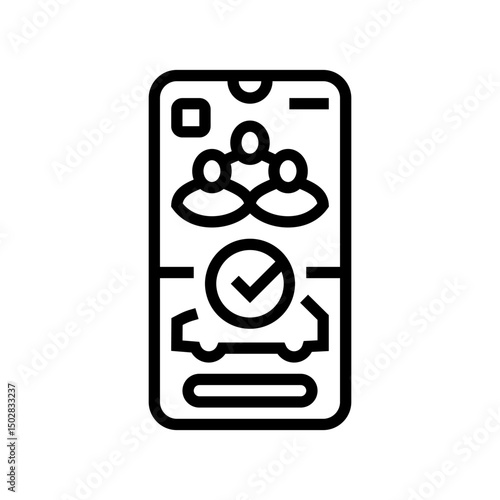 booking confirmation car share service line icon vector illustration