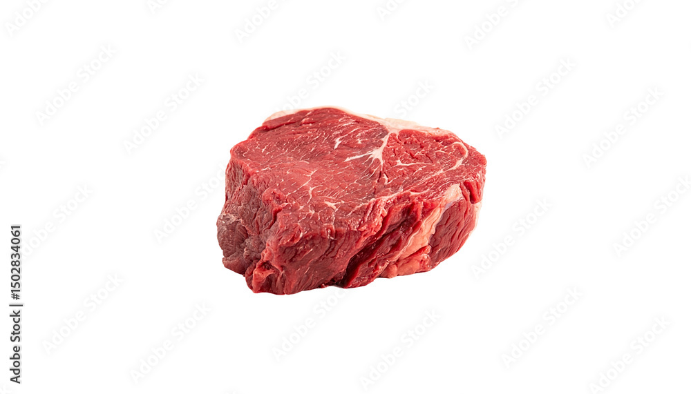 Obraz premium Raw Beef Steak Cut Isolated on Transparent Background