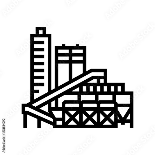 factory cement production line icon vector illustration