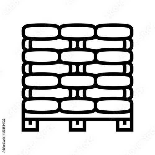 bags pallet cement production line icon vector illustration