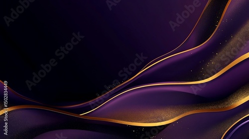 Elegant Purple and Gold Abstract Wave Background