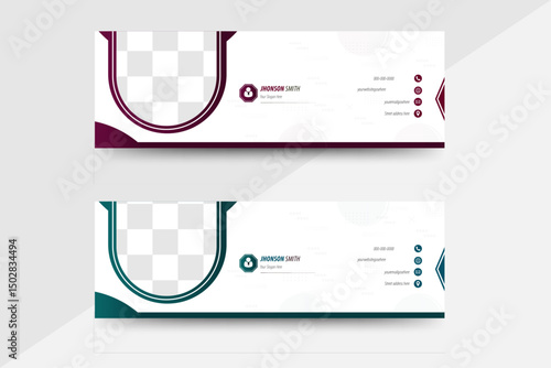 Business email signature template design vector with editable