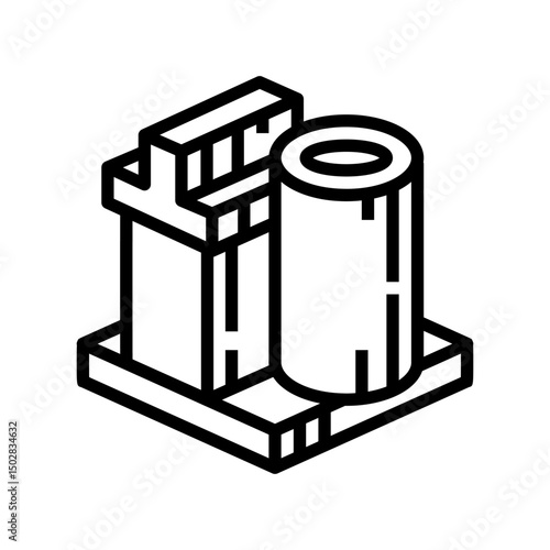 product cement production line icon vector illustration