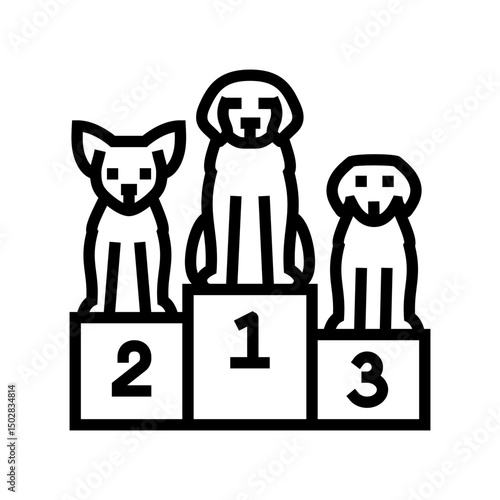 podium dog competition show line icon vector illustration