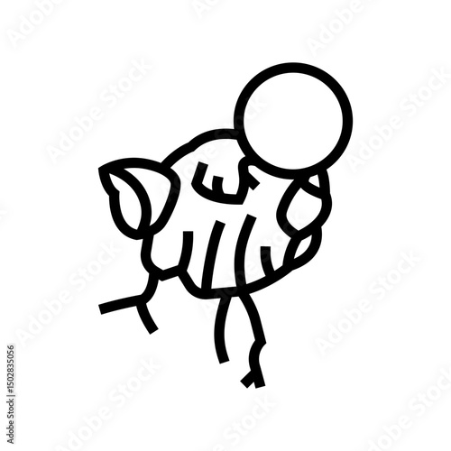 performing tricks dog competition show line icon vector illustration