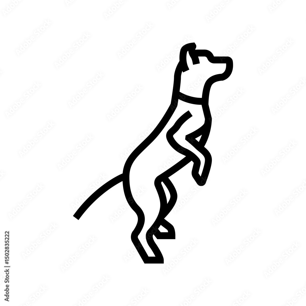 standing tall dog competition show line icon vector illustration standing tall dog competition show line icon vector illustration