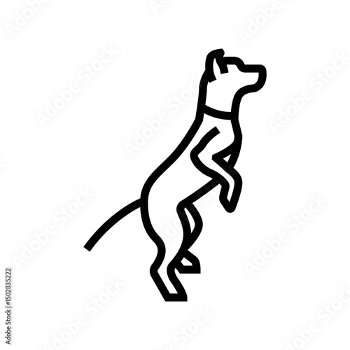 standing tall dog competition show line icon vector illustration