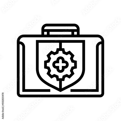 health insurance employee line icon vector illustration