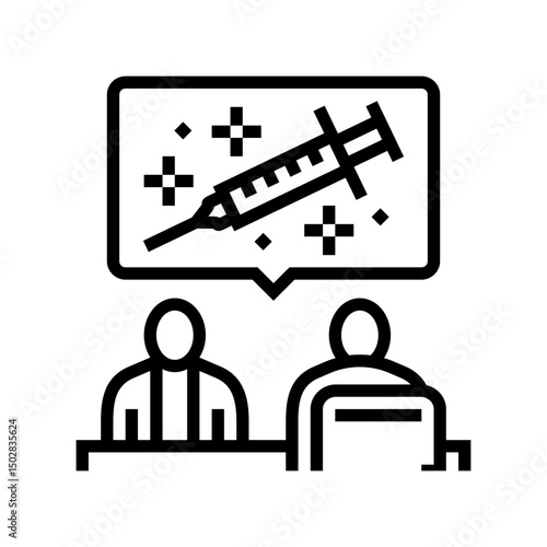 flu shots employee health line icon vector illustration