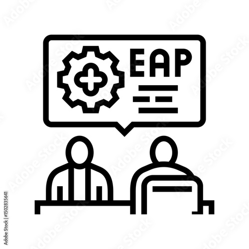 assistance program employee health line icon vector illustration