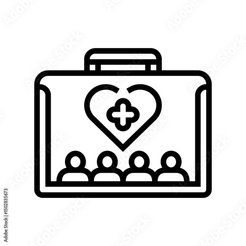 healthy workplace environment employee health line icon vector illustration