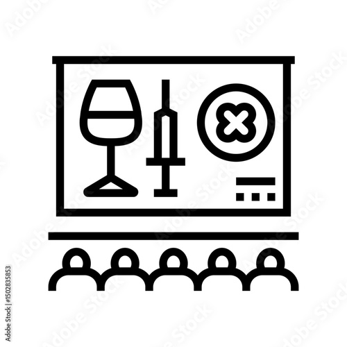 alcohol and drug awareness employee health line icon vector illustration